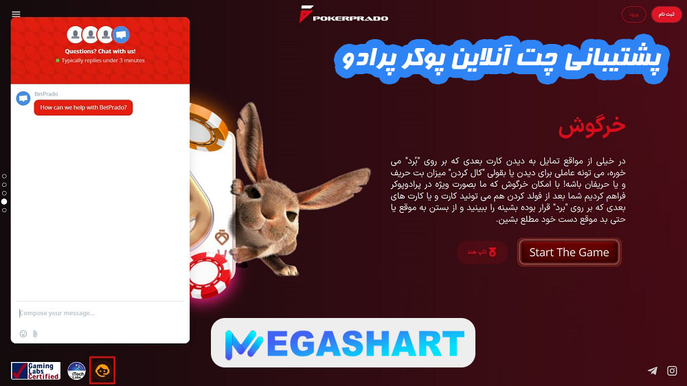 پشتیبانی چت آنلاین پوکر پرادو