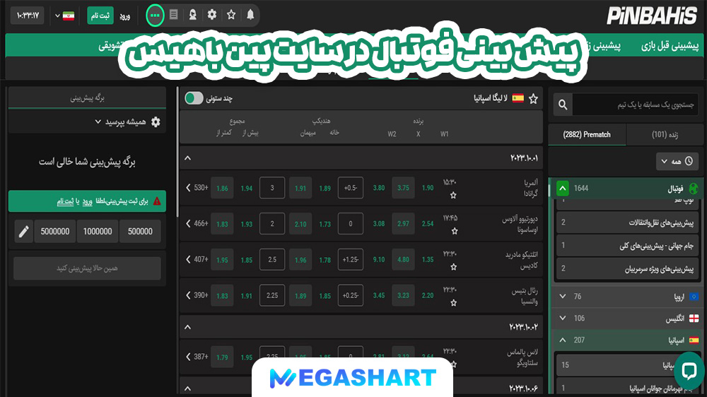 پیش بینی فوتبال در سایت پین باهیس - مگاشرط پیش بینی فوتبال در سایت پین باهیس