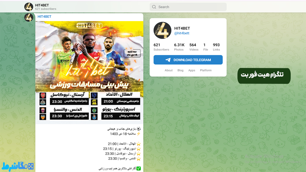تلگرام هیت فور بت