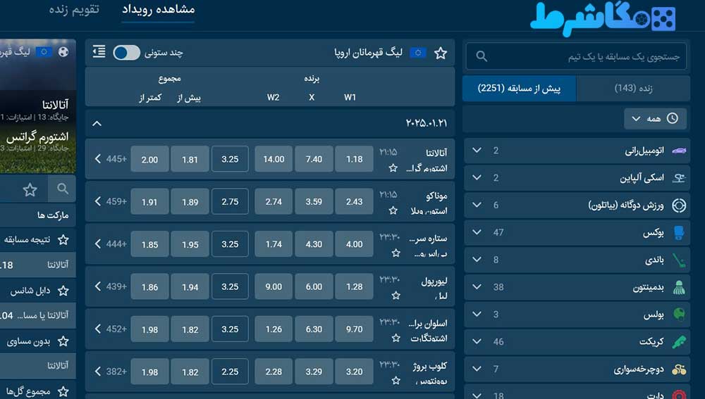 پیش بینی ورزشی در سایت یک بت