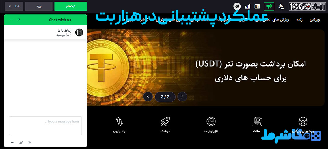 عملکرد پشتیبانی در هزار بت
