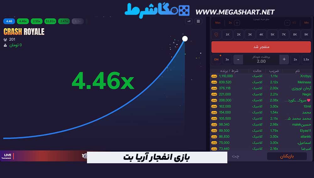 بازی انفجار آریا بت