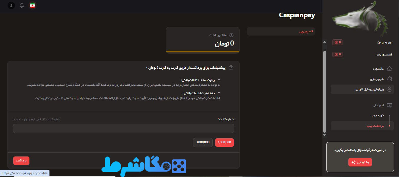 برداشت از سایت ویلون کازینو